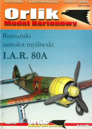 Model kartonowy Orlik 006 Samolot IAR 80