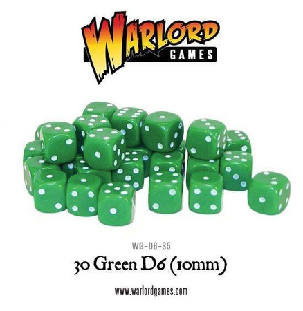 Zestaw kości D6 10mm Green / zielone (Warlord)