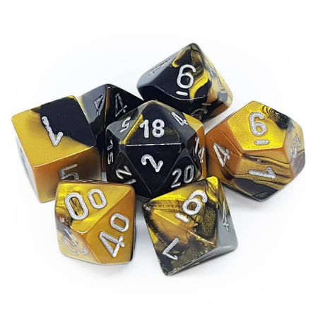 Kości zestaw RPG Gemini Black Gold Chessex