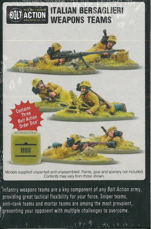 Bolt Action WWII Italian Bersaglieri Weapons Teams + 3 kości rozkazów