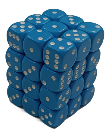 Kości 36xD6 Chessex 25816 Matowe Jasno niebieskie / białe oczka