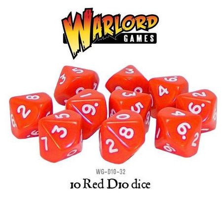 Zestaw Kości D10 Red czerwone (Warlord)