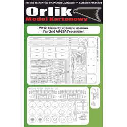 Orlik W192 Elementy wycinane laserowo do modelu kartonowego Orlik 192 AU-23 Peacemaker