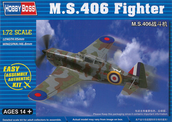 Hobby Boss 80235 M.S.406 Fighter model plastikowy do sklejenia i pomalowania dla początkujących