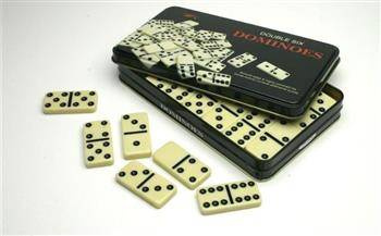 Double 6 Dominoes - Domino szóstkowe - puszka