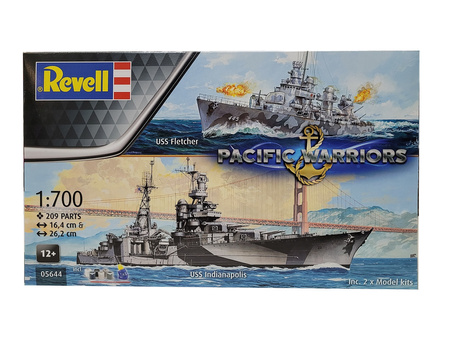 Revell 05644 Pacific Warriors USS Indianapolis & USS Fletcher - zestaw upominkowy z farbami i klejem