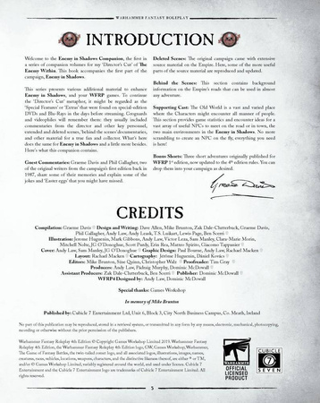 Warhammer FRP Enemy in Shadows Companion