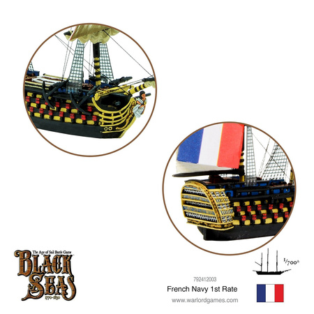 Black Seas French Navy 1st Rate - okręt 1:700