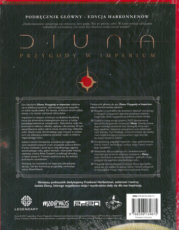 Diuna RPG Zestaw Harkonnen - Podręcznik podstawowy edycja Harkonnen + Zestaw kości Harkonnen
