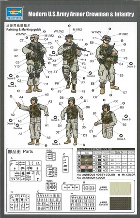 Zestaw plastikowy do sklejenia i pomalowania Trumpeter 00424 Modern U.S. Army Armor Crewman & Infantry