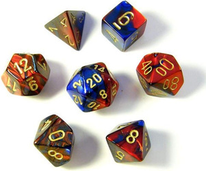 Kości zestaw RPG Chessex 26429 Gemini Blue-Red w/Gold