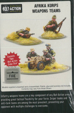 Bolt Action German Afrika Korps Weapons Teams + 2 kości rozkazów