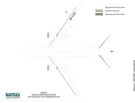 Kalkomania Boeing 787-8 Dreamliner PLL LOT