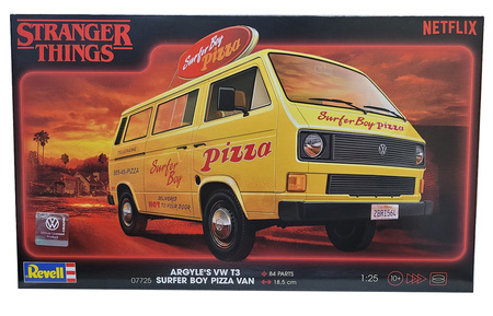 Revell 07725 Stranger Things Argyle's Volkswagen Transporter T3 Surfer Boy Pizza Van  model plastikowy do sklejenia i pomalowania