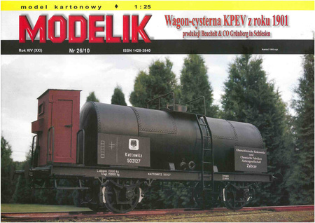 Model kartonowy Modelik 26/10 Wagon-cysterna KPEV z roku 1901