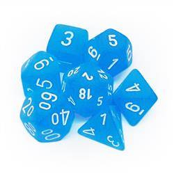 Kości zestaw RPG Chessex Frosted Caribbean Blue/White