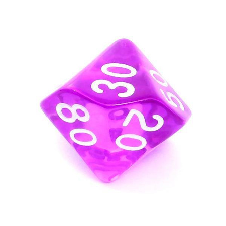 Kości zestaw RPG kryształ fioletowe, białe cyfry (Rebel)