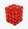 Kości 36xD6 Chessex 23803 Transparentne pomarańcz / białe oczka