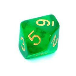 Kość Kryształ K10 - Ciemnozielona