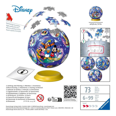 Puzzle 3D 73 el. Kula Disney (Ravensburger)