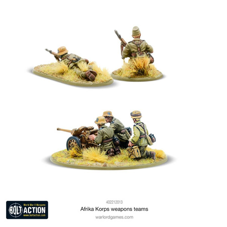 Bolt Action German Afrika Korps Weapons Teams + 2 kości rozkazów