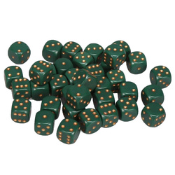 Kości zestaw 36xD6 Chessex 25815 Opaque Dusty Green w/ copper