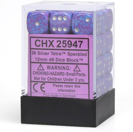 Kości zestaw 36xD6 Chessex 25947 Speckled Silver Tetra