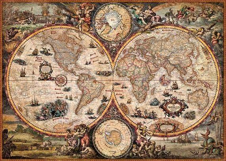 Puzzle 2000 Mapa Świata / Vintage World (Heye)