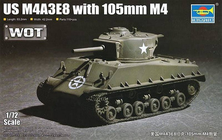 Trumpeter 07168 US M4A3E8 with 105mm M4