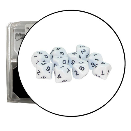 Zestaw Kości D10 White białe (Warlord)