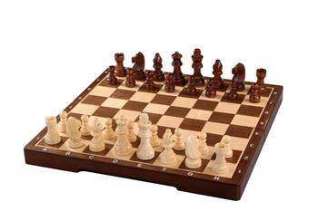 Szachy drewniane Magnetyczne 30cm Orzech intarsja