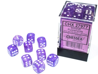 Kości zestaw 36xD6 Chessex 27977 Borealis Purple w/ White