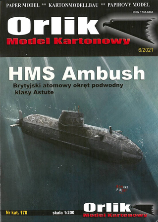 Model kartonowy Orlik 170 Okręt HMS Ambush - model kartonowy