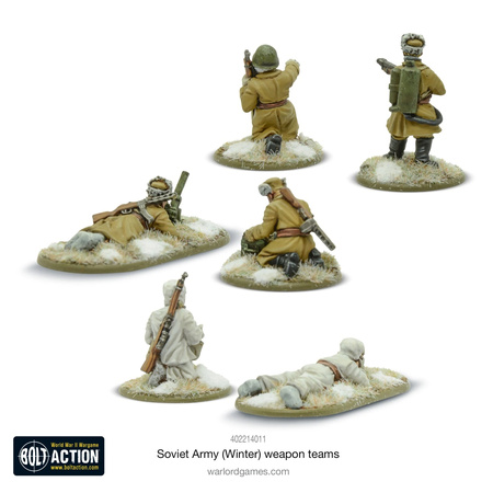 Bolt Action Soviet Army Weapons Teams (Winter) + 3 kości rozkazów