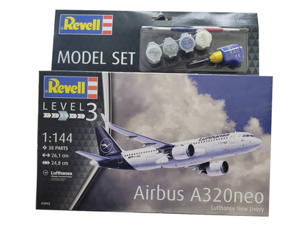 Revell 63942 Airbus A320neo Lufthansa New Livery Model Set zestaw plastikowy do sklejenia i pomalowania