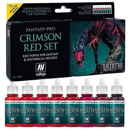 Vallejo 74103 Crimson red Set Fantasy-Pro