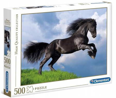 Puzzle 500 Fryzyjski Czarny Koń  (Clementoni)
