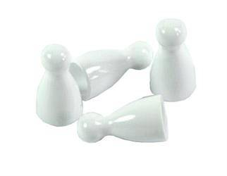 Pionki z główką do gry plastik białe - 5szt