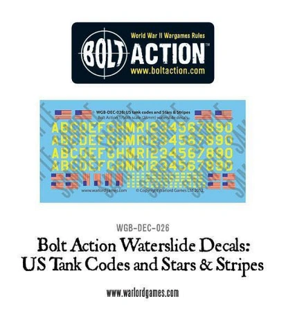 Kalkomania Bolt Action WGB-DEC-026 US Tank codes and Stars & Stripes