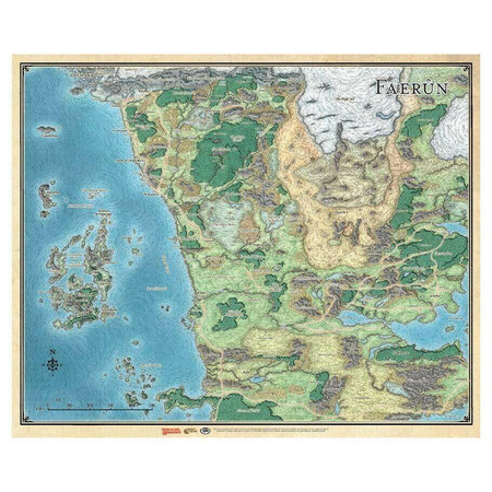 D&D Sword Coast Adventurer's Guide Faerun Map Mapa