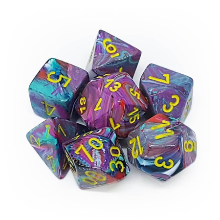 Kości zestaw RPG Chessex Festive Mosaic w/Yellow