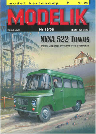 Modelik 19/06 Nysa 522 Towos model kartonowy do sklejenia