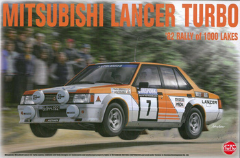 NuNu 24018 Mitsubishi Lancer Turbo '82 Rally of 1000 Lakes model plastikowy do sklejenia i pomalowania