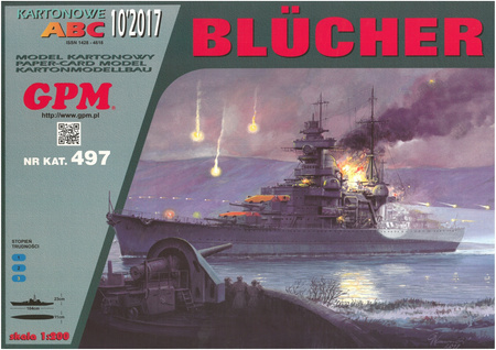 Model kartonowy GPM 497 Ciężki krążownik DKM Blucher