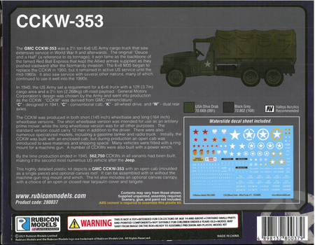 Rubicon Models 280037 CCKW-353 US 2,5 ton 6x6 Cargo Truck