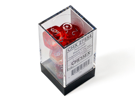 Kości zestaw RPG Chessex 27554 Nebula Red w/Silver Luminary 