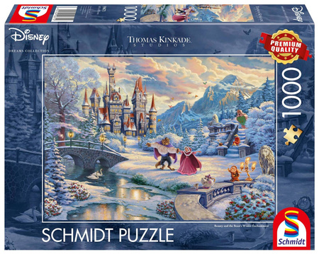 Puzzle 1000 Thomas Kinkade Piękna i Bestia Zimowe oczarowanie (Schmidt)