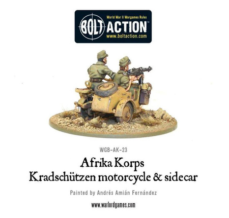 Bolt Action German Afrika Korps Kradschutzen Motorcycle and Sidecar