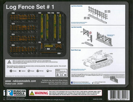 Rubicon Models 283001 Log Fence Set #1 ogrodzenie