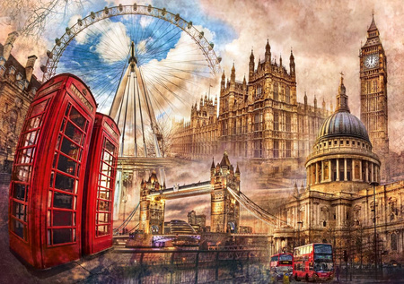 Puzzle 1500 Vintage London (Clementoni)